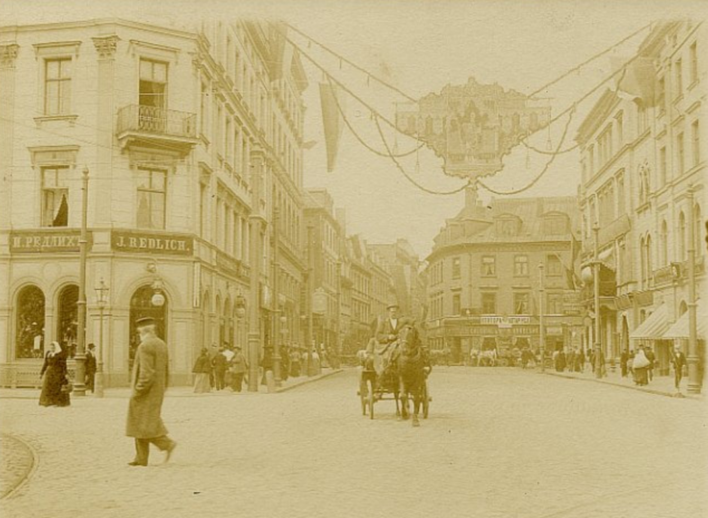 Kaļķu ielas sākums 20. gadsimta sākumā.